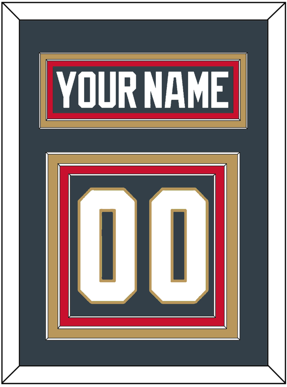 Vegas Nameplate & Number (Back) - Home Steel Gray - Triple Mat 4