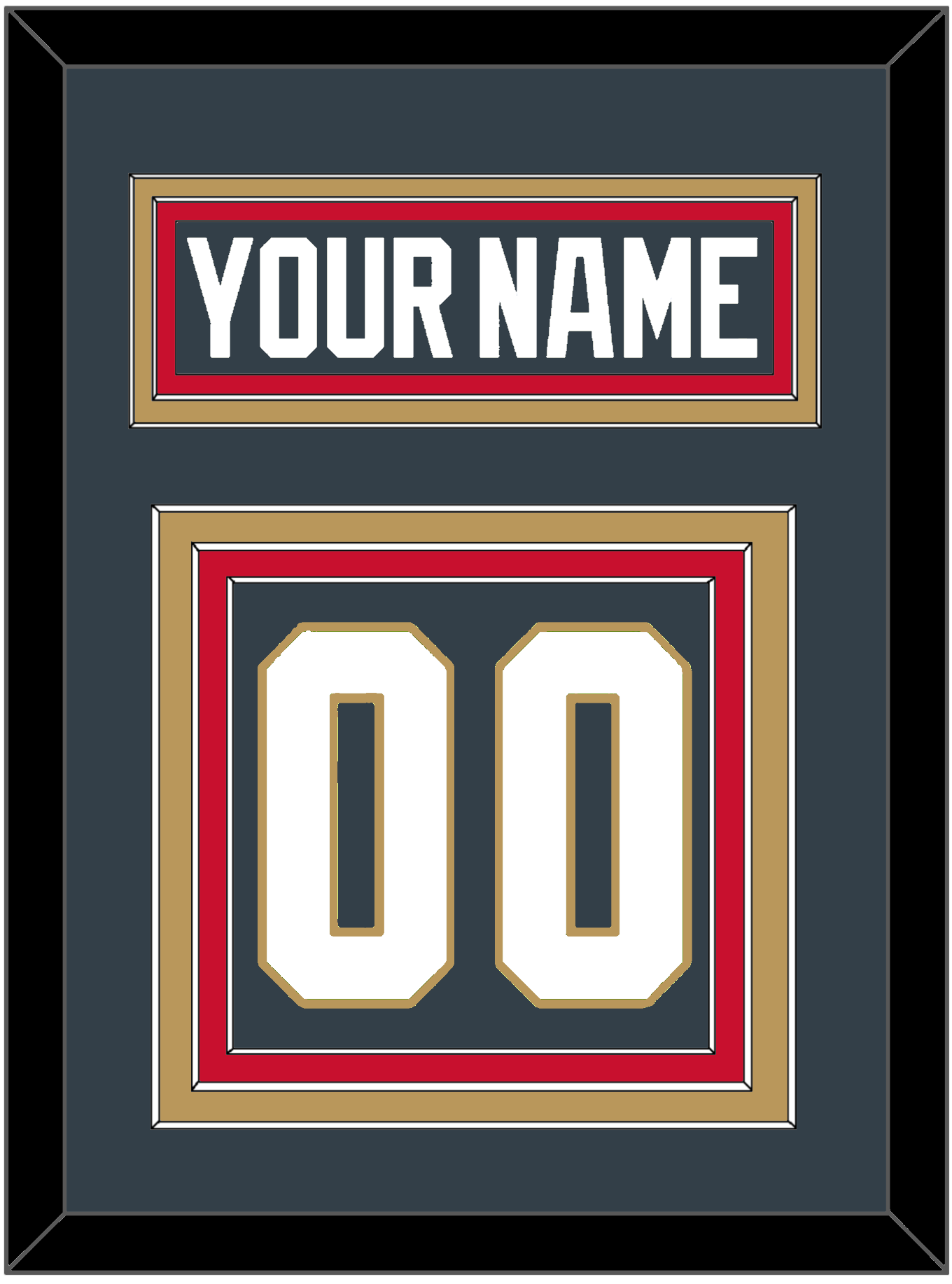 Vegas Nameplate & Number (Back) - Home Steel Gray - Premier Tier 4