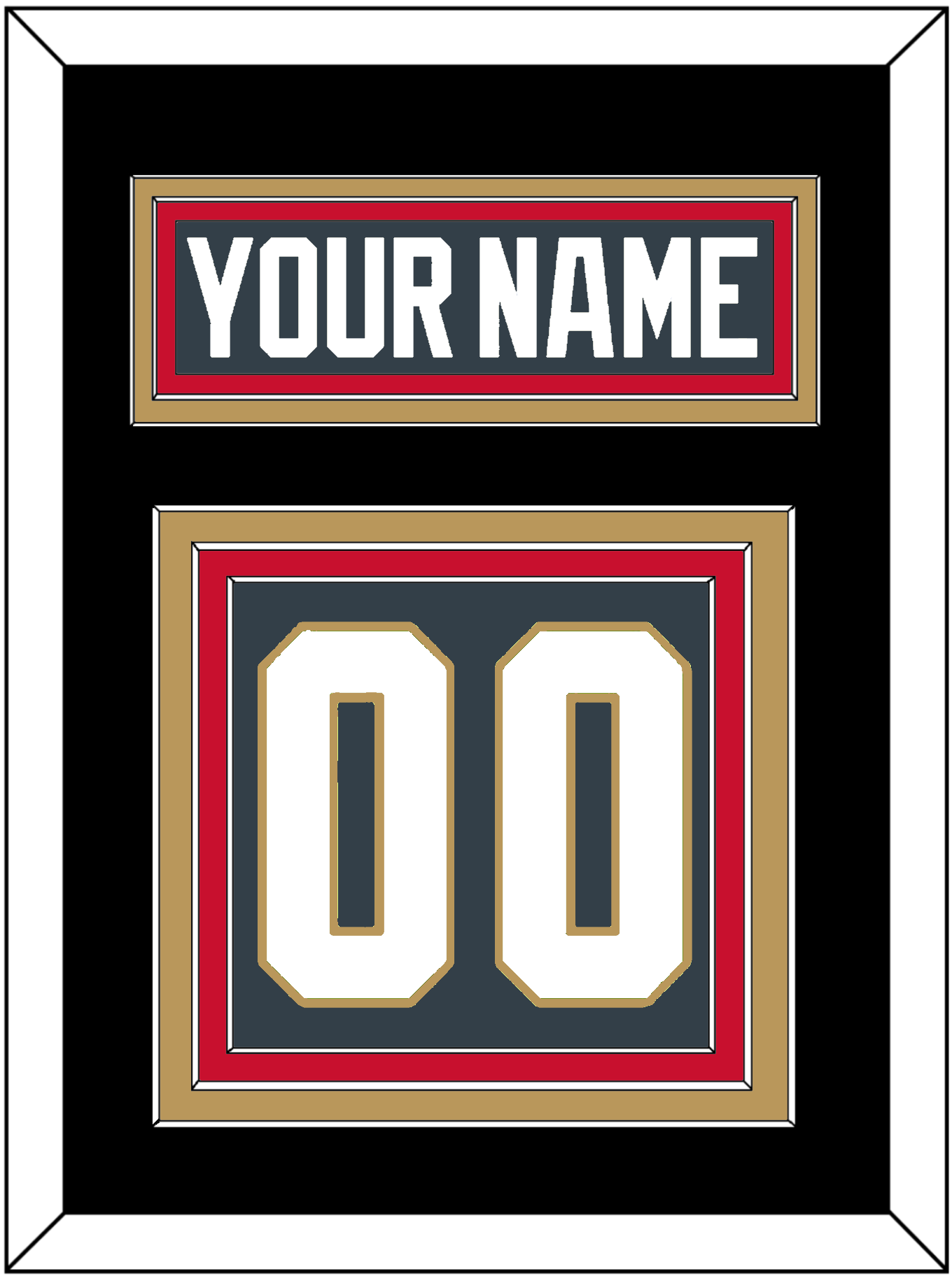 Vegas Nameplate & Number (Back) - Home Steel Gray - Premier Tier 5