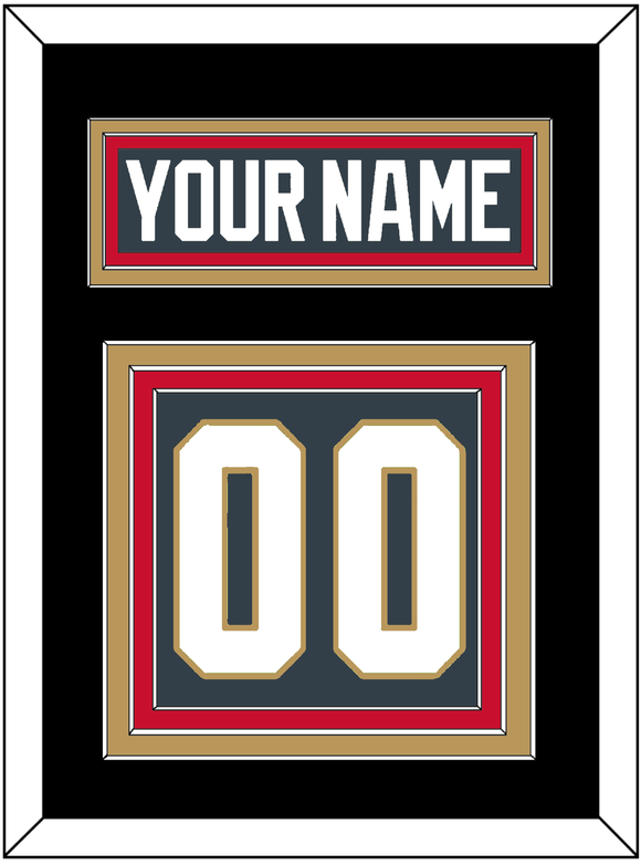 Vegas Nameplate & Number (Back) - Home Steel Gray - Triple Mat 5