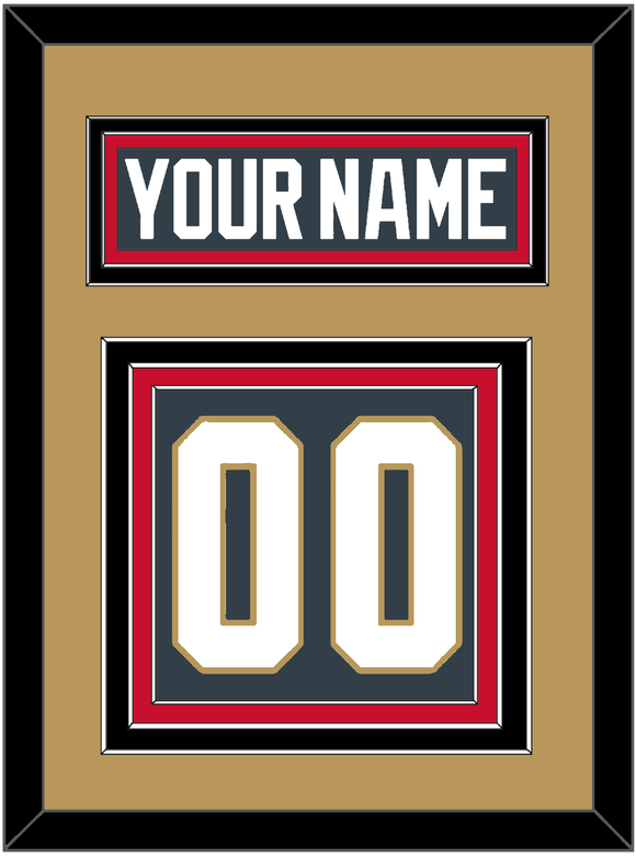 Vegas Nameplate & Number (Back) - Home Steel Gray - Triple Mat 6