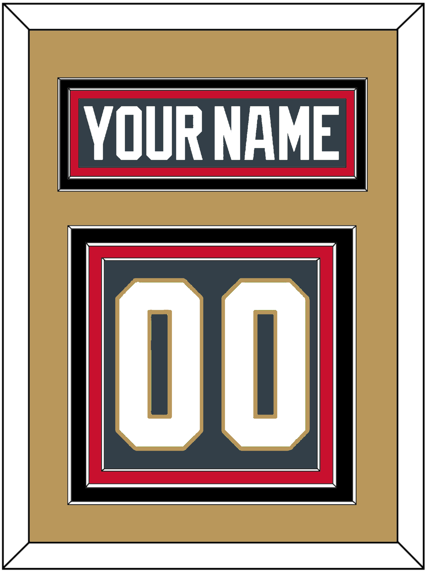Vegas Nameplate & Number (Back) - Home Steel Gray - Premier Tier 6