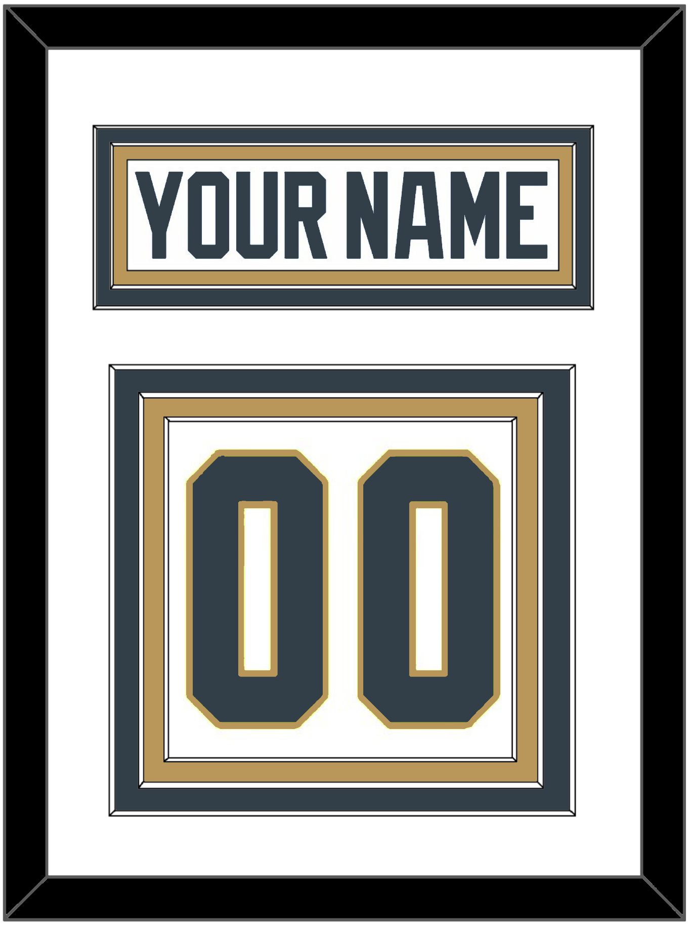 Vegas Nameplate & Number (Back) - Road White - Premier Tier 1