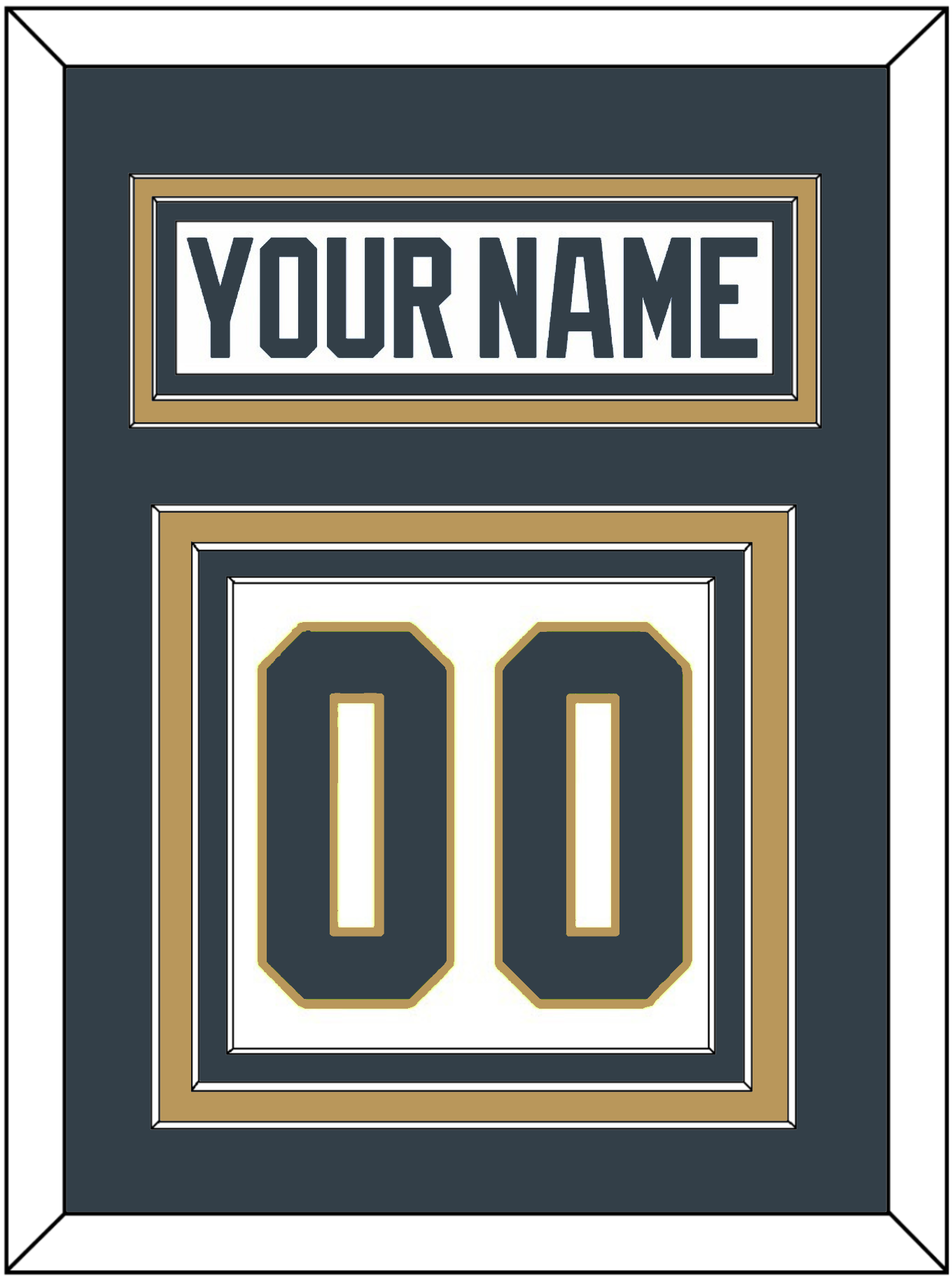 Vegas Nameplate & Number (Back) - Road White - Premier Tier 2