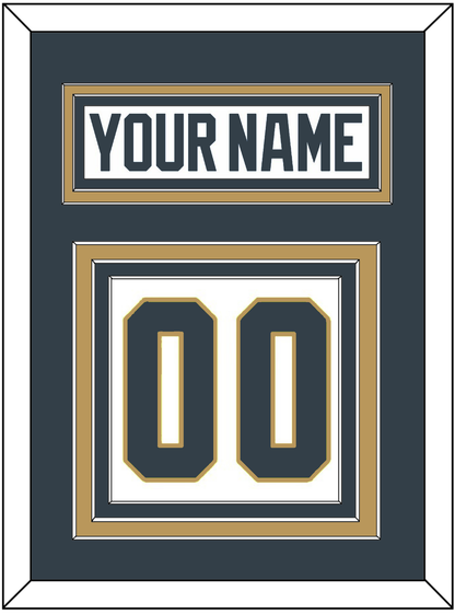 Vegas Nameplate & Number (Back) - Road White - Premier Tier 2