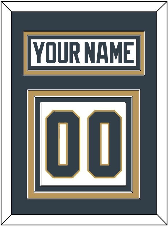 Vegas Nameplate & Number (Back) - Road White - Triple Mat 2