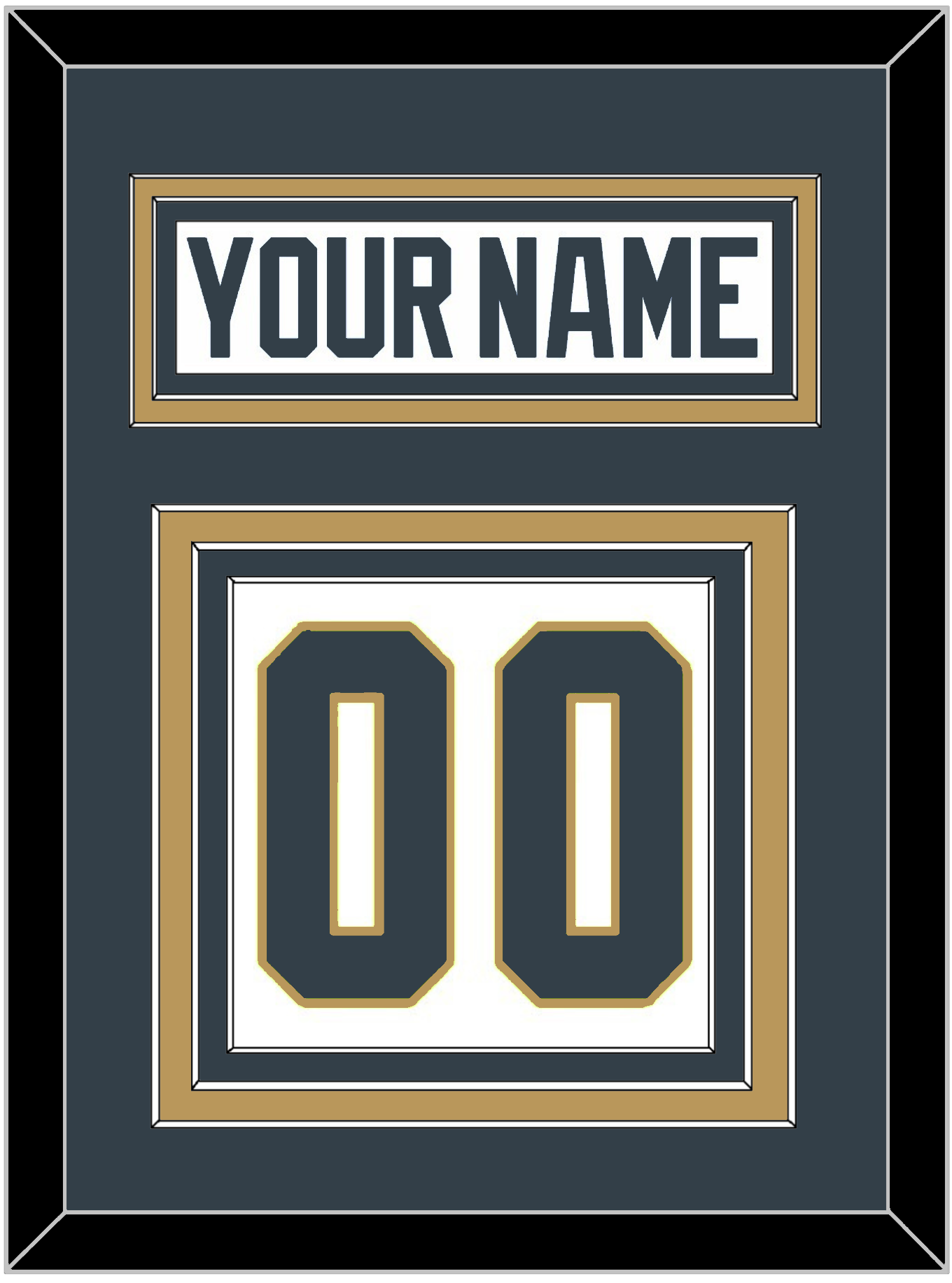 Vegas Nameplate & Number (Back) - Road White - Premier Tier 2