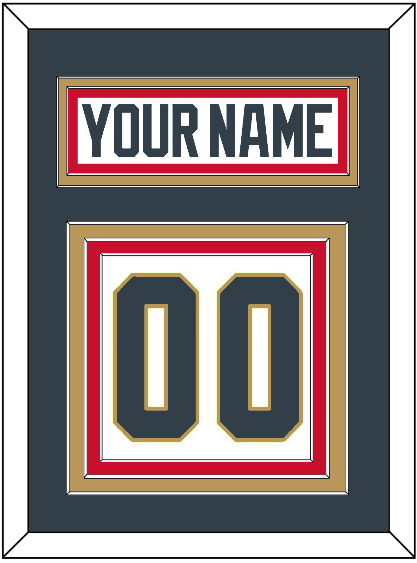 Vegas Nameplate & Number (Back) - Road White - Premier Tier 3
