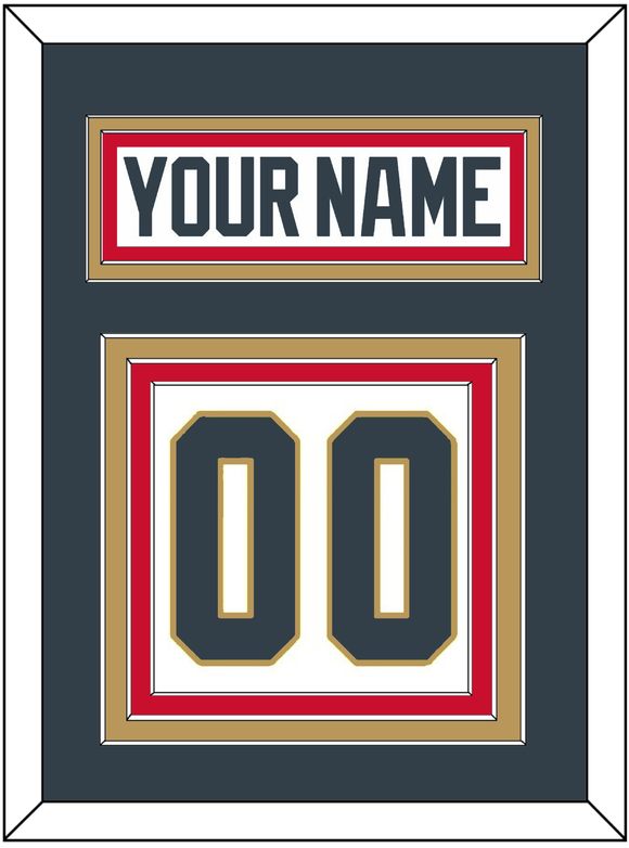 Vegas Nameplate & Number (Back) - Road White - Triple Mat 3