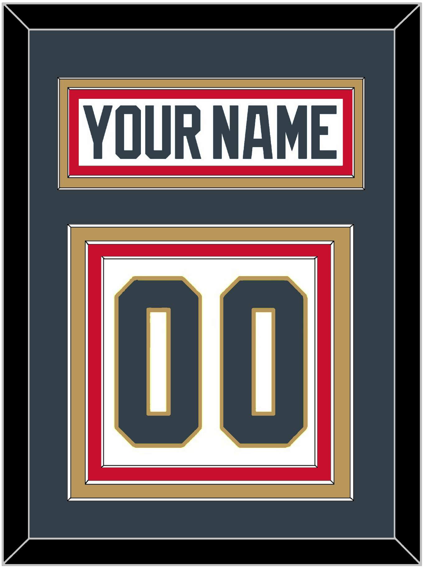 Vegas Nameplate & Number (Back) - Road White - Premier Tier 3