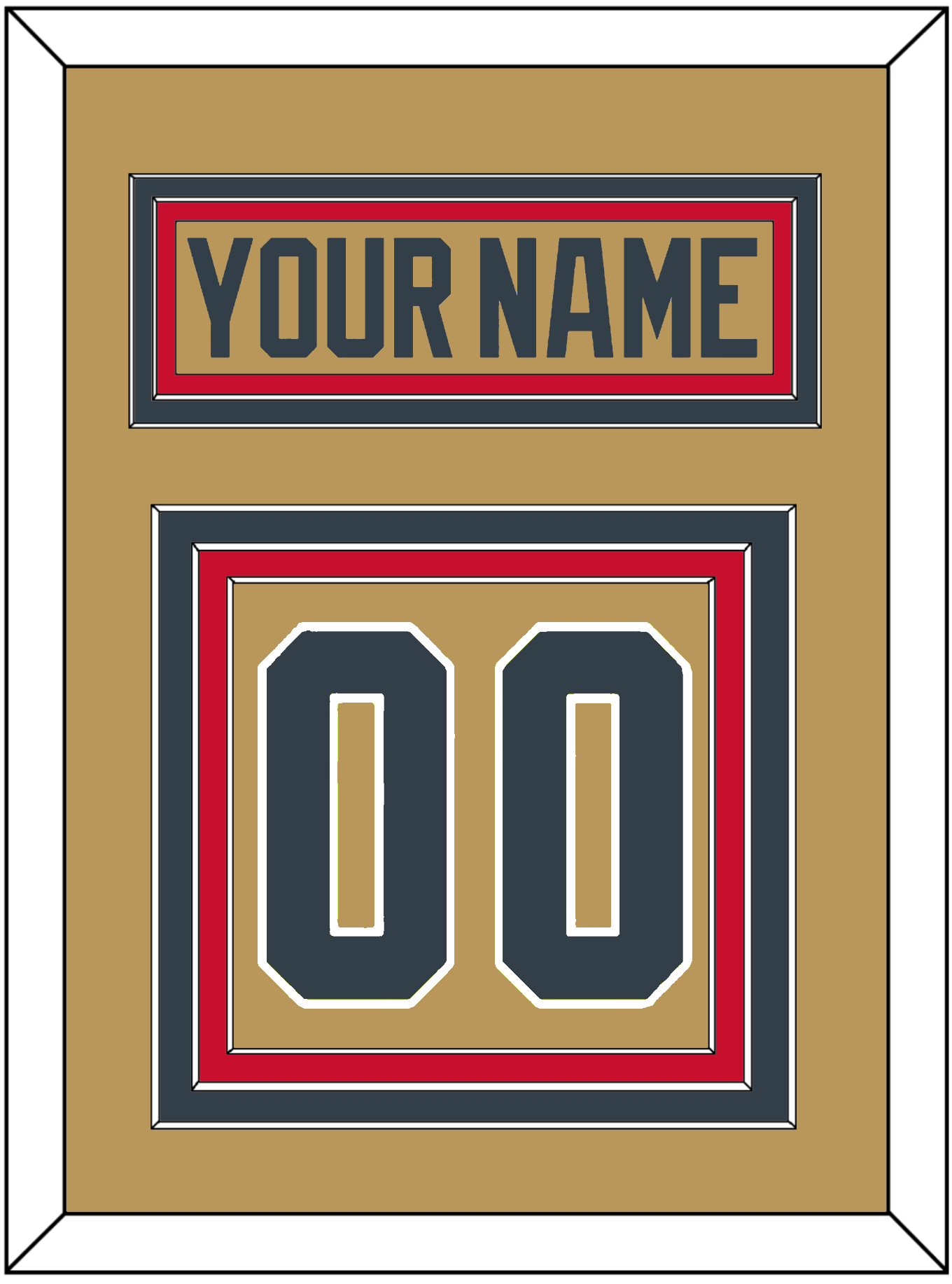Vegas Nameplate & Number (Back) - Alternate Gold - Premier Tier 3
