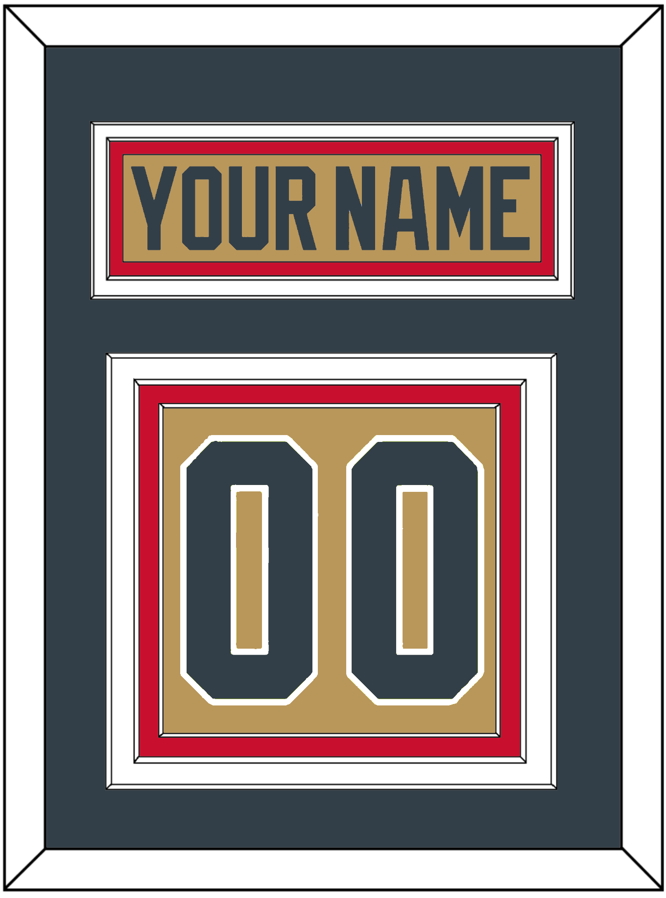 Vegas Nameplate & Number (Back) - Alternate Gold - Premier Tier 4