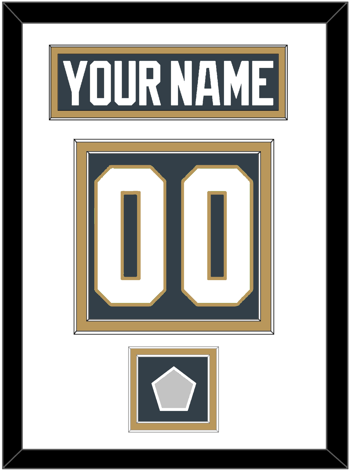 Vegas Nameplate & Number (Back) With 2023 Stanley Cup Finals Patch - Home Steel Gray - Signature Tier 1