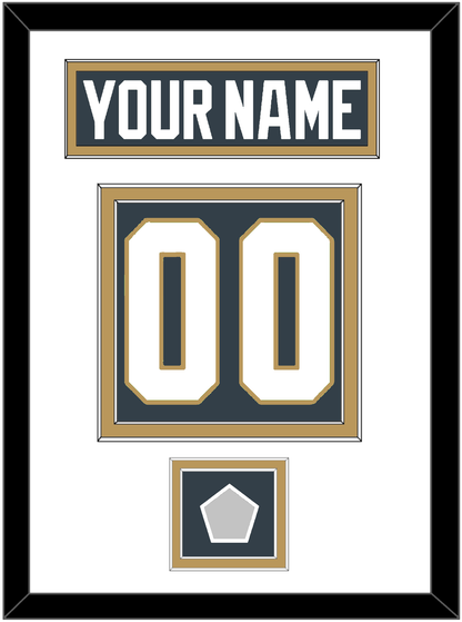Vegas Nameplate & Number (Back) With 2023 Stanley Cup Finals Patch - Home Steel Gray - Signature Tier 1