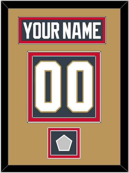 Vegas Nameplate & Number (Back) With 2023 Stanley Cup Finals Patch - Home Steel Gray - Signature Tier 2