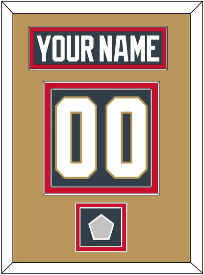 Vegas Nameplate & Number (Back) With 2023 Stanley Cup Champions Patch - Home Steel Gray - Signature Tier 2