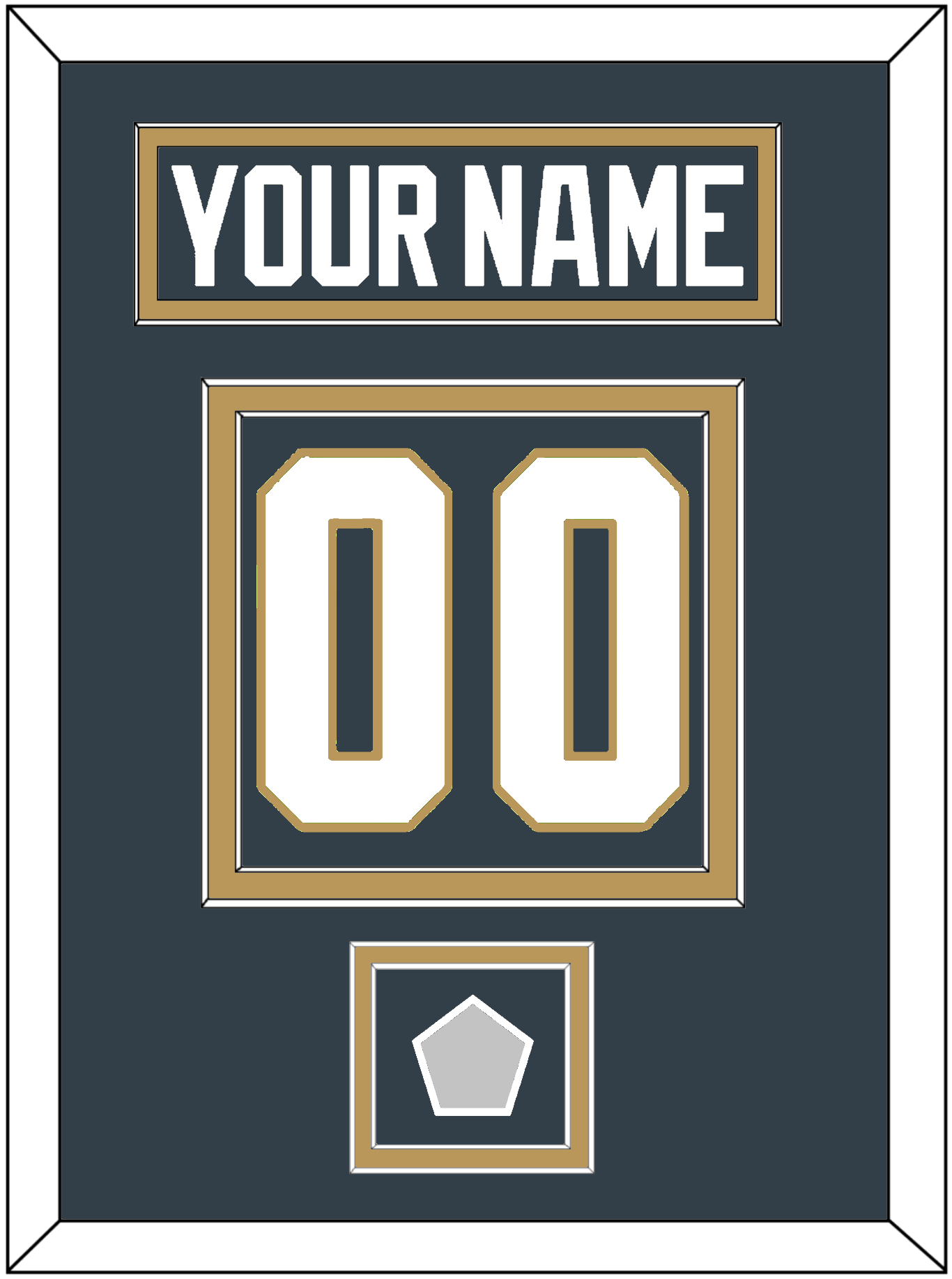 Vegas Nameplate & Number (Back) With 2023 Stanley Cup Finals Patch - Home Steel Gray - Signature Tier 3