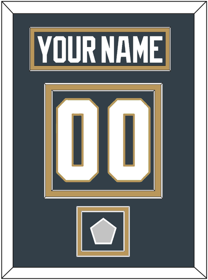 Vegas Nameplate & Number (Back) With 2023 Stanley Cup Finals Patch - Home Steel Gray - Signature Tier 3