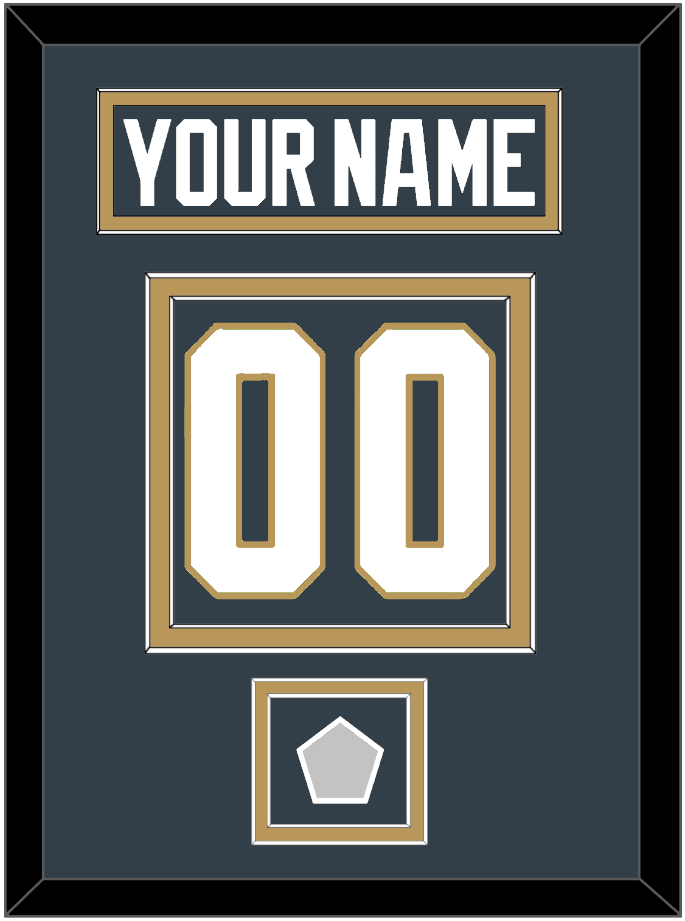Vegas Nameplate & Number (Back) With 2023 Stanley Cup Champions Patch - Home Steel Gray - Signature Tier 3