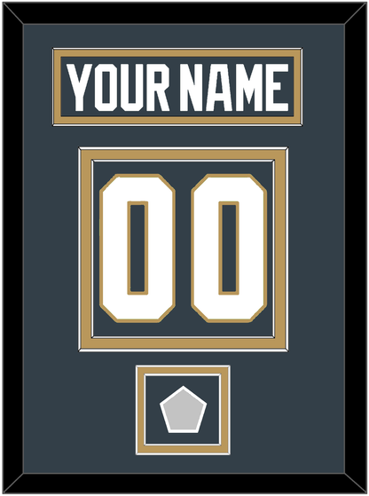 Vegas Nameplate & Number (Back) With 2023 Stanley Cup Champions Patch - Home Steel Gray - Signature Tier 3