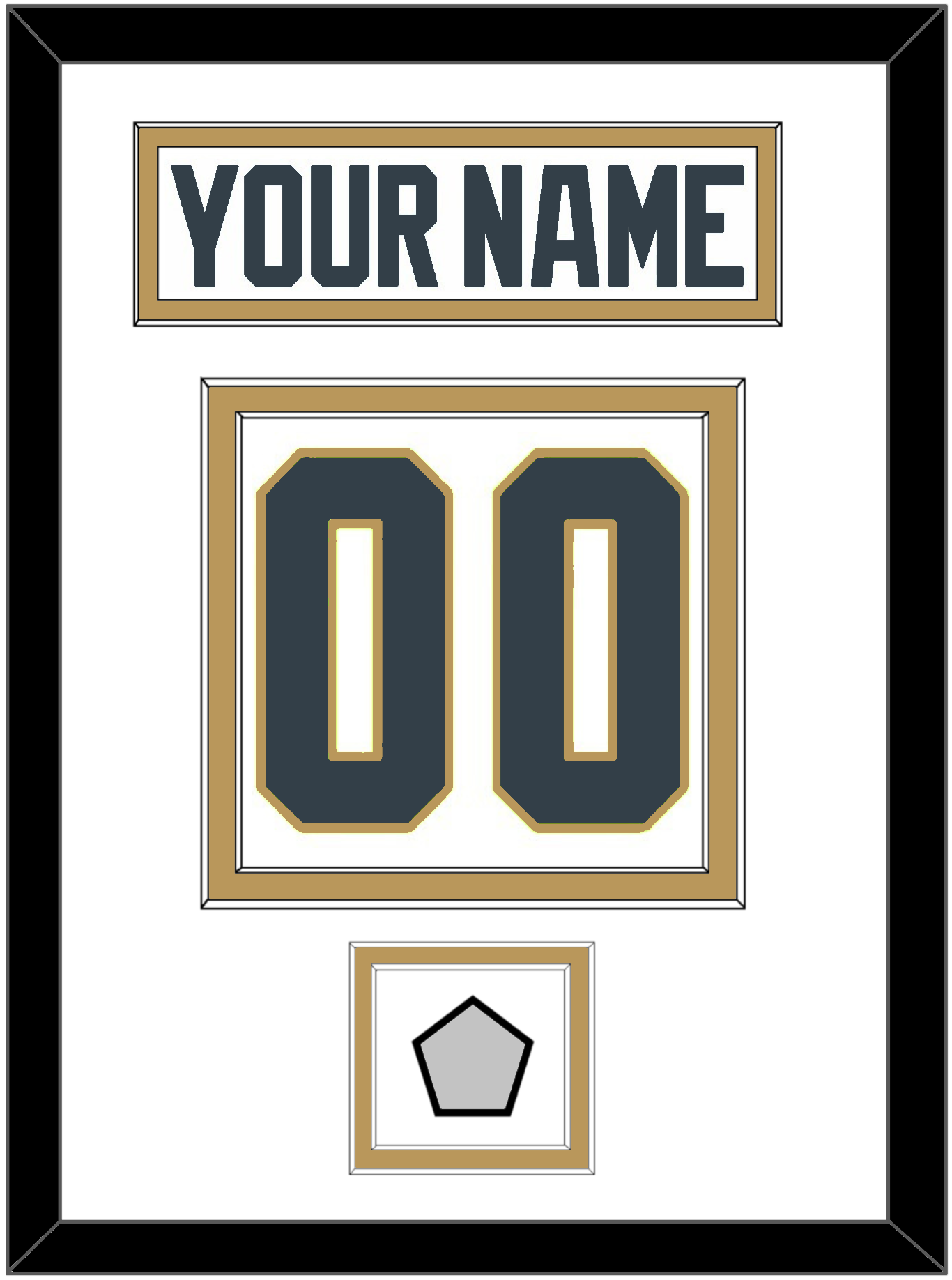 Vegas Nameplate & Number (Back) With 2023 Stanley Cup Finals Patch - Road White - Signature Tier 1
