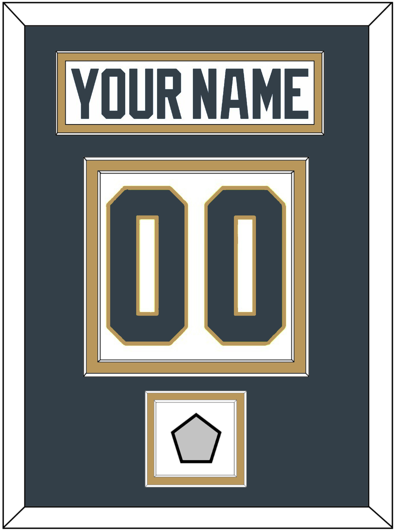 Vegas Nameplate & Number (Back) With 2023 Stanley Cup Finals Patch - Road White - Signature Tier 2