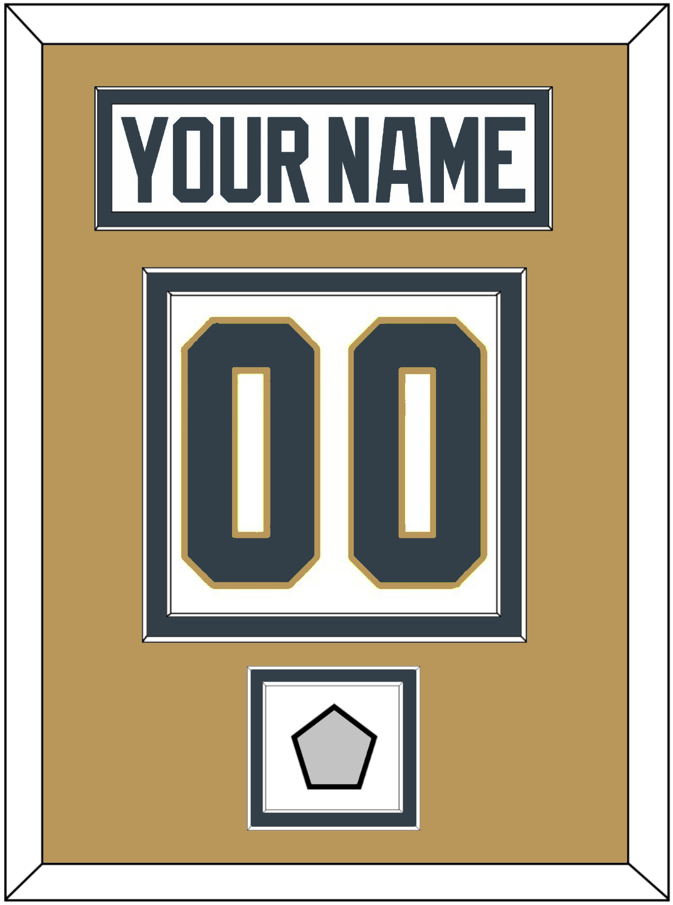 Vegas Nameplate & Number (Back) With 2023 Stanley Cup Finals Patch - Road White - Signature Tier 3
