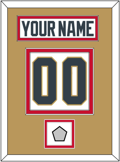 Vegas Nameplate & Number (Back) With 2023 Stanley Cup Champions Patch - Road White - Signature Tier 4