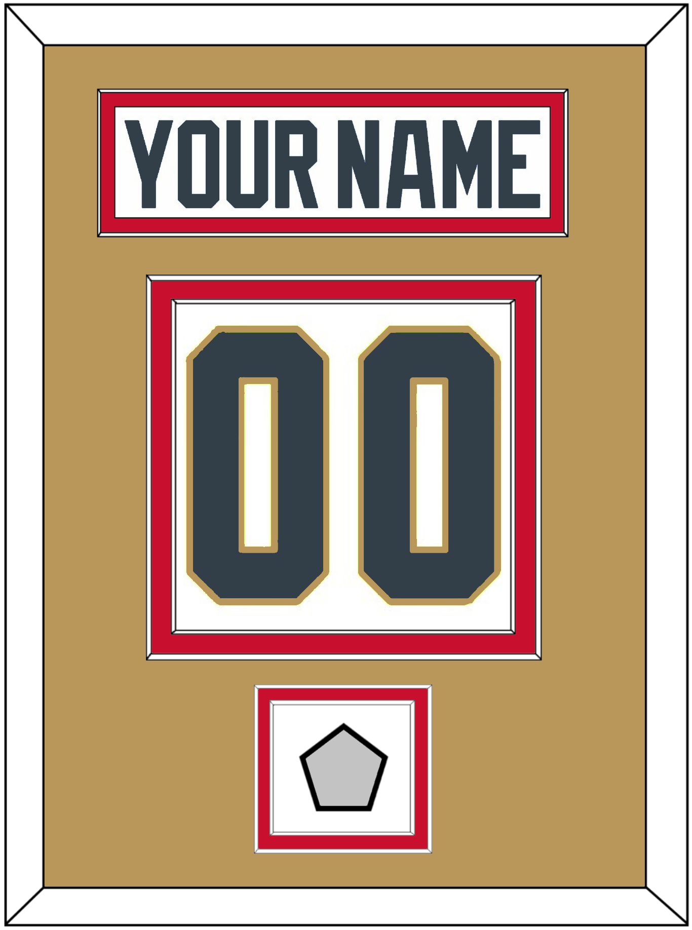 Vegas Nameplate & Number (Back) With 2023 Stanley Cup Finals Patch - Road White - Signature Tier 4