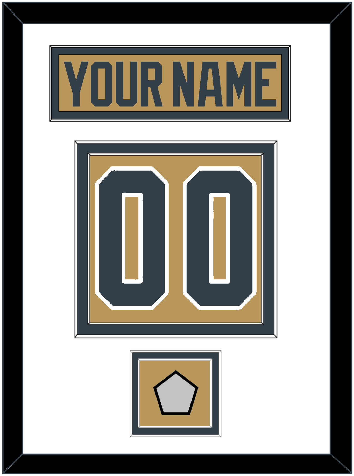Vegas Nameplate & Number (Back) With 2023 Stanley Cup Champions Patch - Alternate Gold - Signature Tier 1