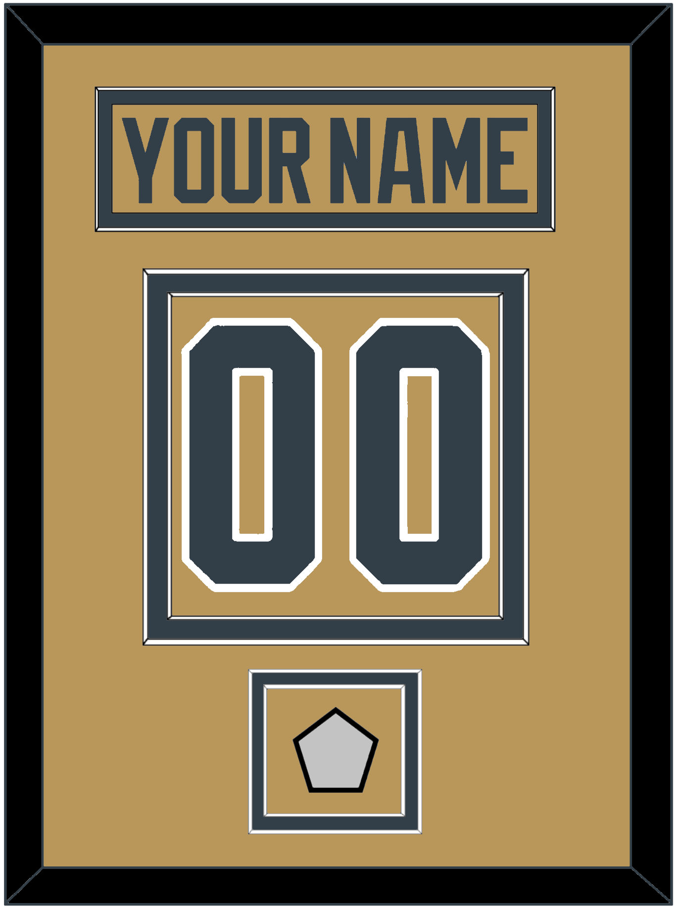Vegas Nameplate & Number (Back) With 2023 Stanley Cup Champions Patch - Alternate Gold - Signature Tier 2
