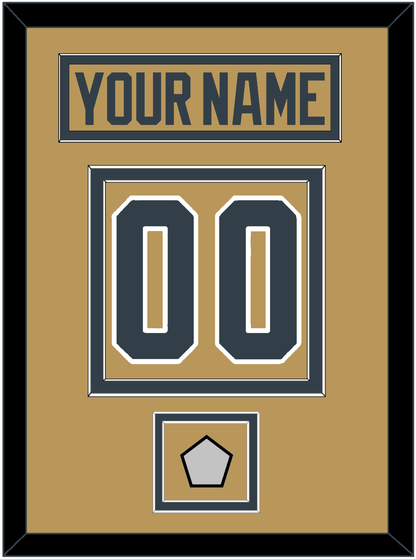 Vegas Nameplate & Number (Back) With 2023 Stanley Cup Finals Patch - Alternate Gold - Signature Tier 2