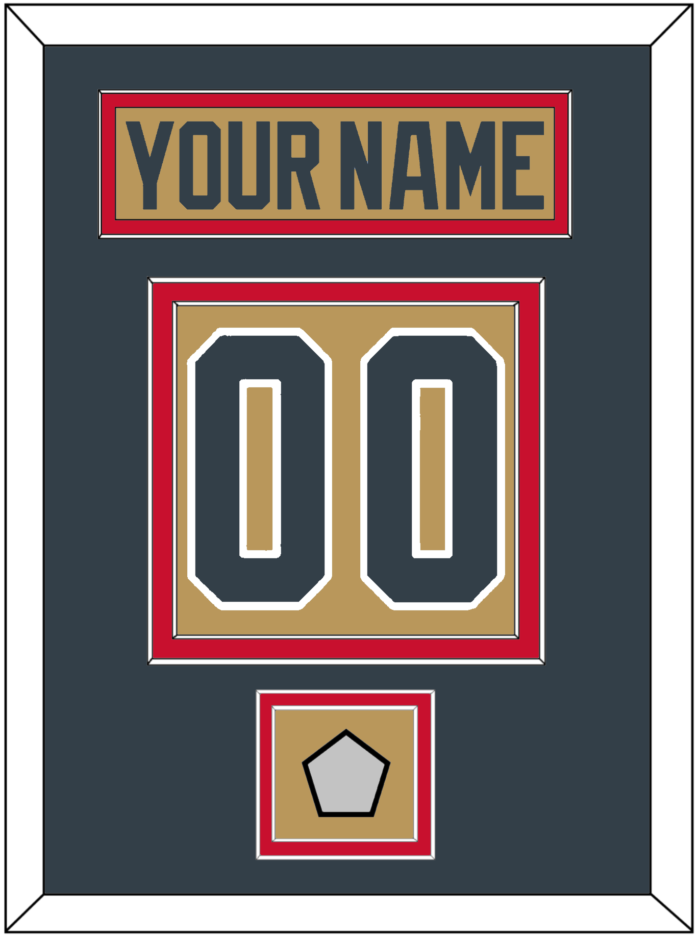 Vegas Nameplate & Number (Back) With 2023 Stanley Cup Champions Patch - Alternate Gold - Signature Tier 3