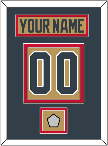 Vegas Nameplate & Number (Back) With 2023 Stanley Cup Champions Patch - Alternate Gold - Signature Tier 3