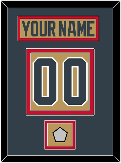 Vegas Nameplate & Number (Back) With 2023 Stanley Cup Champions Patch - Alternate Gold - Signature Tier 3