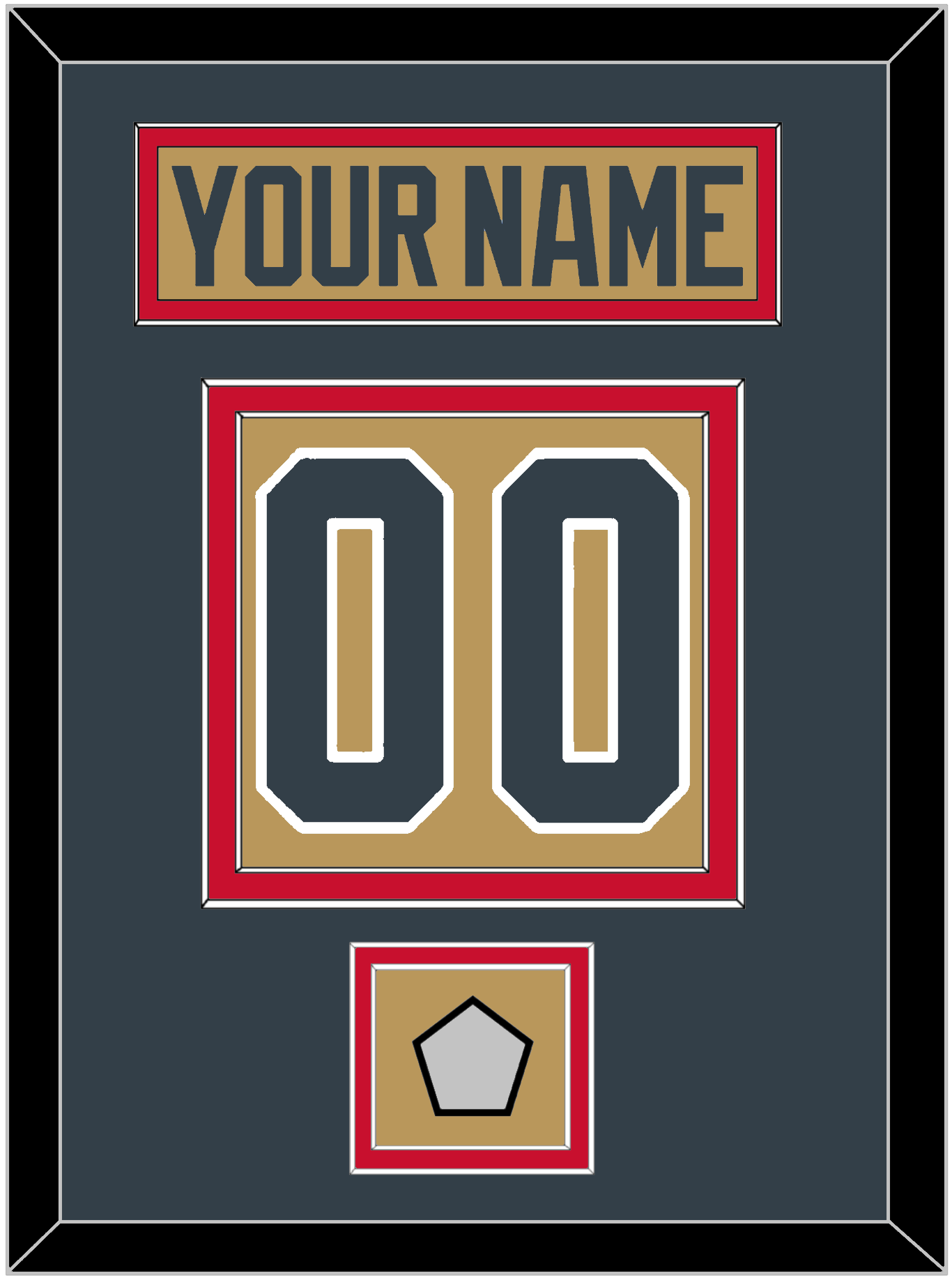 Vegas Nameplate & Number (Back) With 2023 Stanley Cup Finals Patch - Alternate Gold - Signature Tier 3