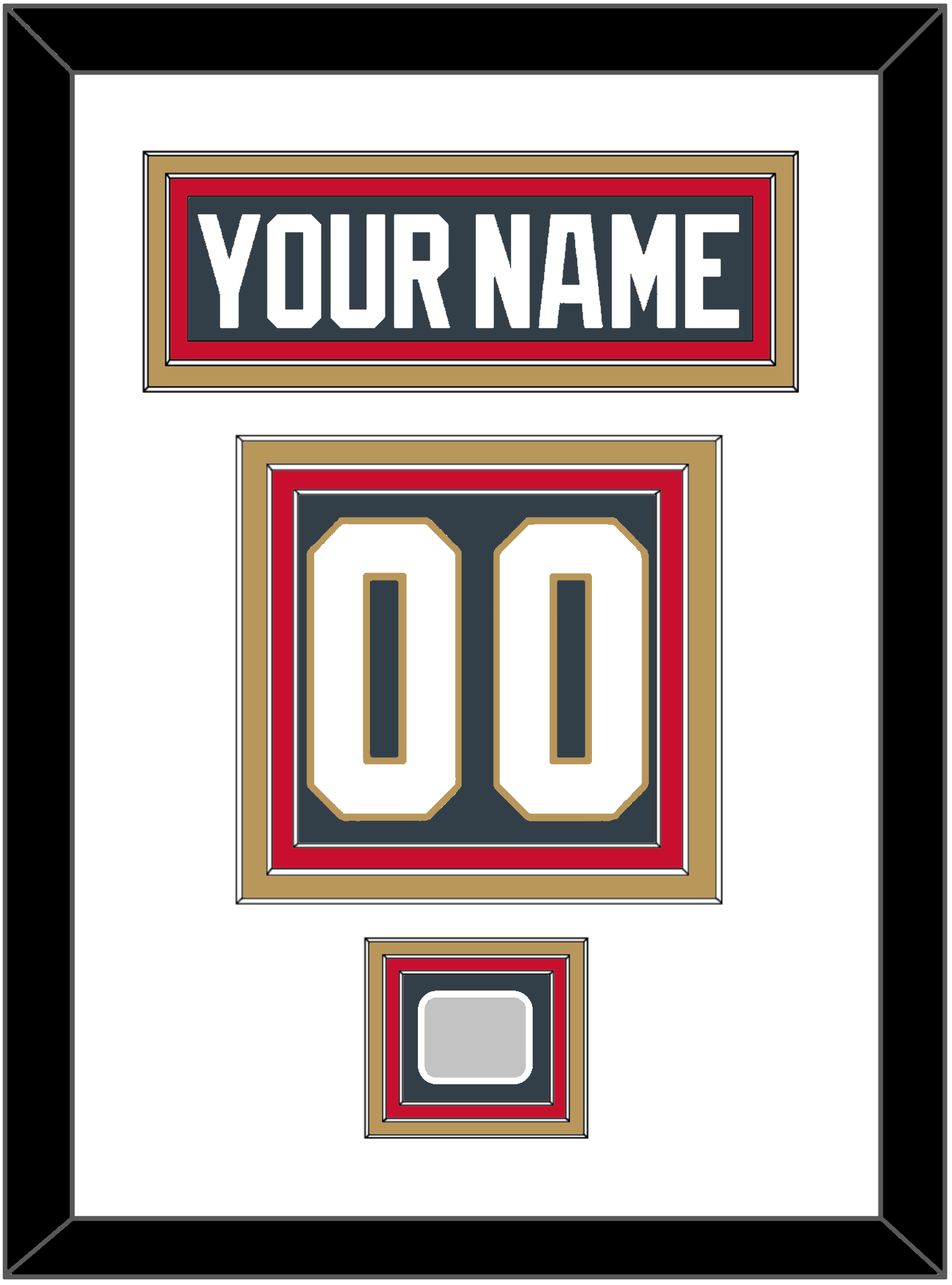Vegas Nameplate & Number (Back) With 2023 Stanley Cup Finals Patch - Home Steel Gray - Premier Tier 1