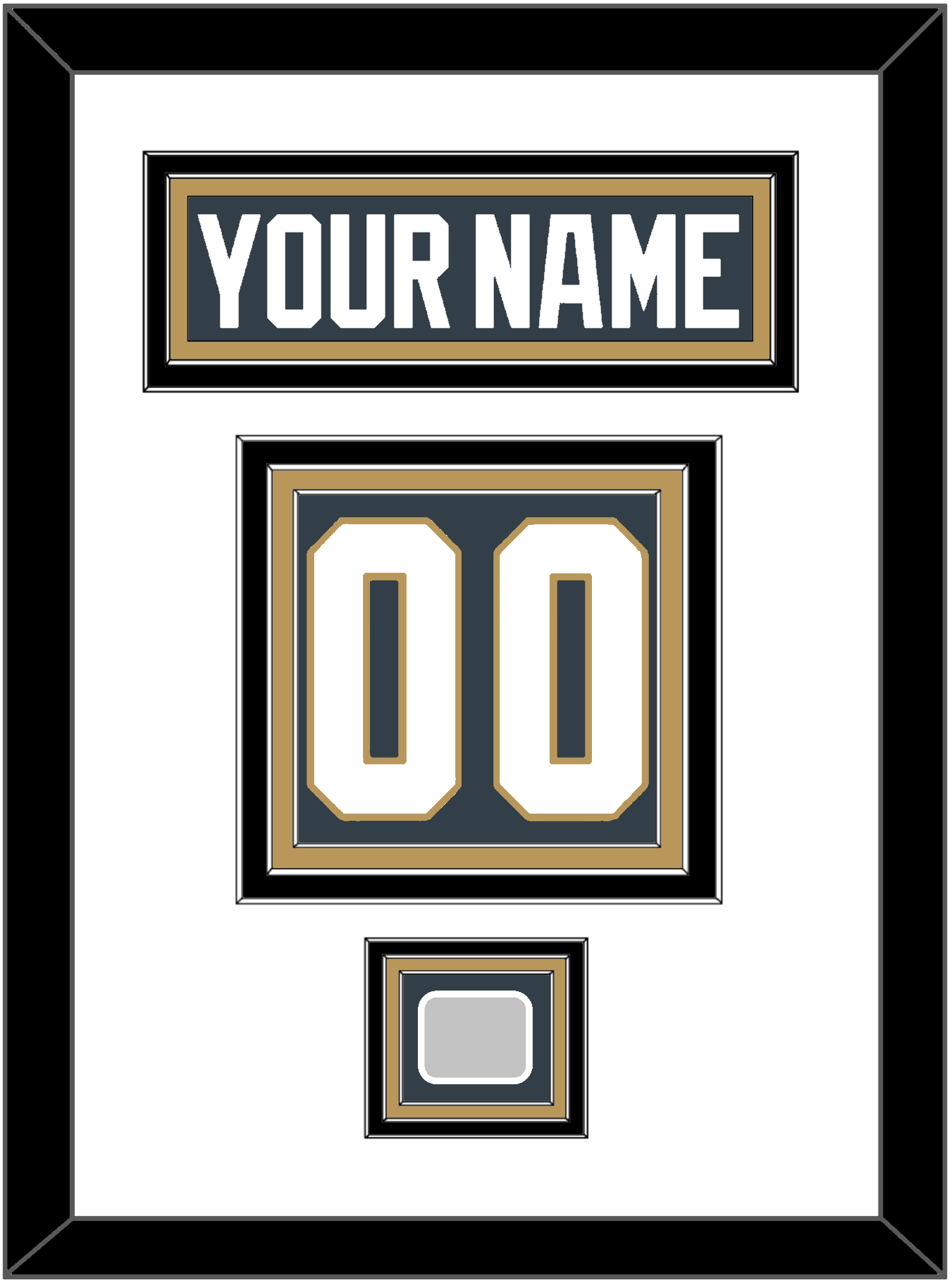Vegas Nameplate & Number (Back) With 2023 Stanley Cup Finals Patch - Home Steel Gray - Premier Tier 2
