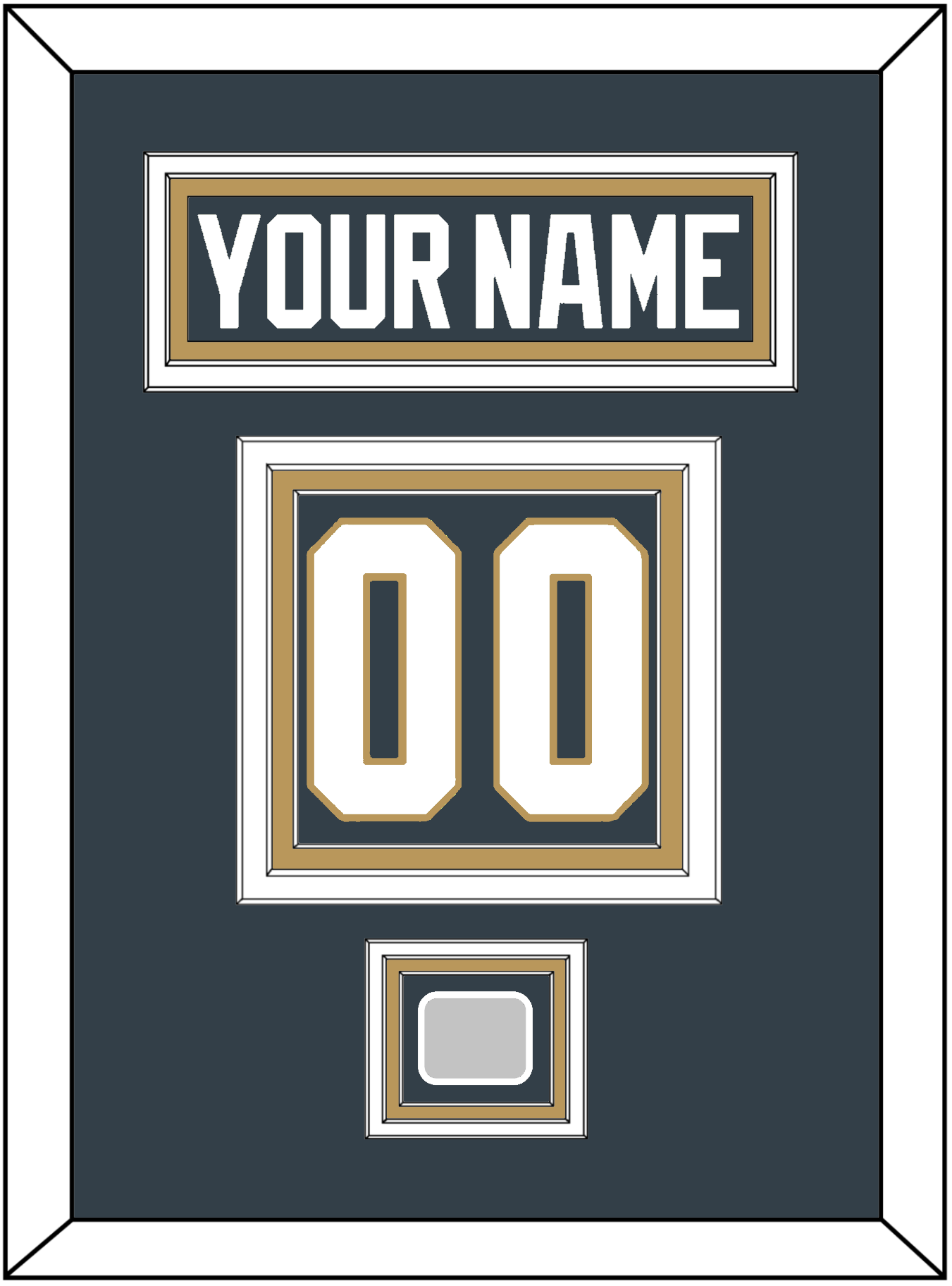 Vegas Nameplate & Number (Back) With 2023 Stanley Cup Finals Patch - Home Steel Gray - Premier Tier 3