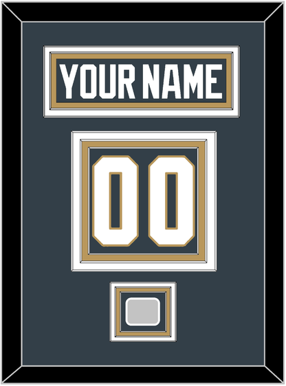 Vegas Nameplate & Number (Back) With 2023 Stanley Cup Champions Patch - Home Steel Gray - Premier Tier 3