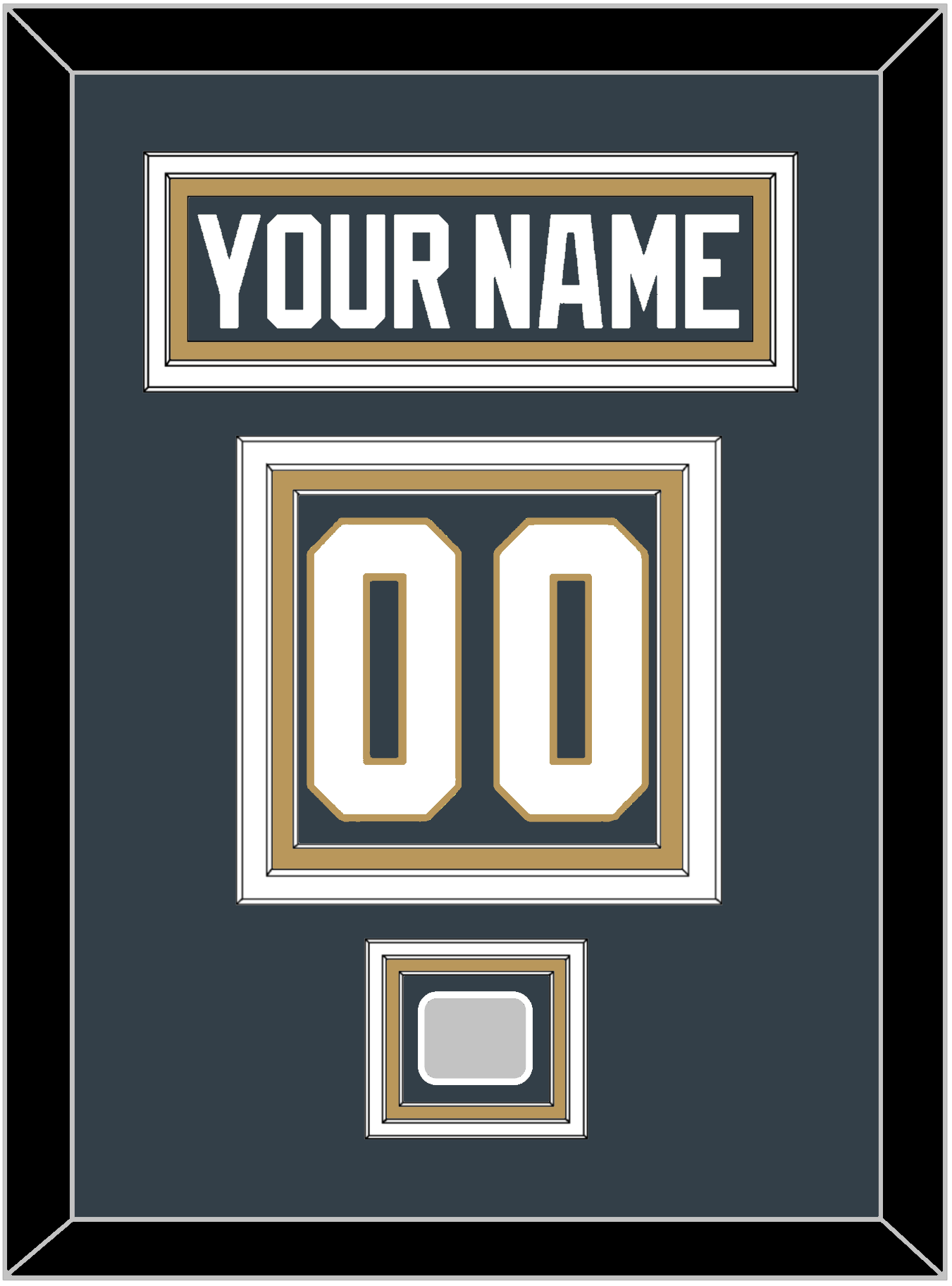 Vegas Nameplate & Number (Back) With 2023 Stanley Cup Finals Patch - Home Steel Gray - Premier Tier 3