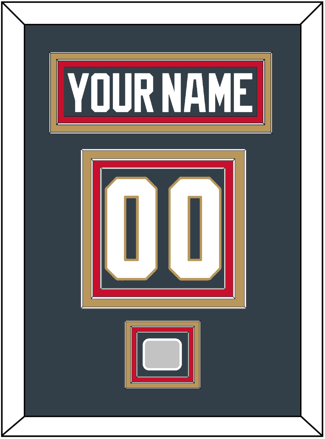 Vegas Nameplate & Number (Back) With 2023 Stanley Cup Champions Patch - Home Steel Gray - Premier Tier 4