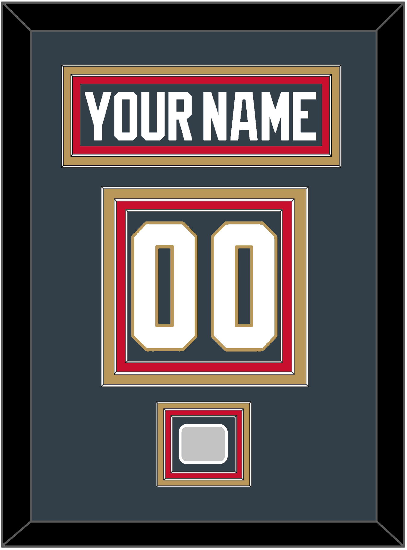 Vegas Nameplate & Number (Back) With 2023 Stanley Cup Champions Patch - Home Steel Gray - Premier Tier 4