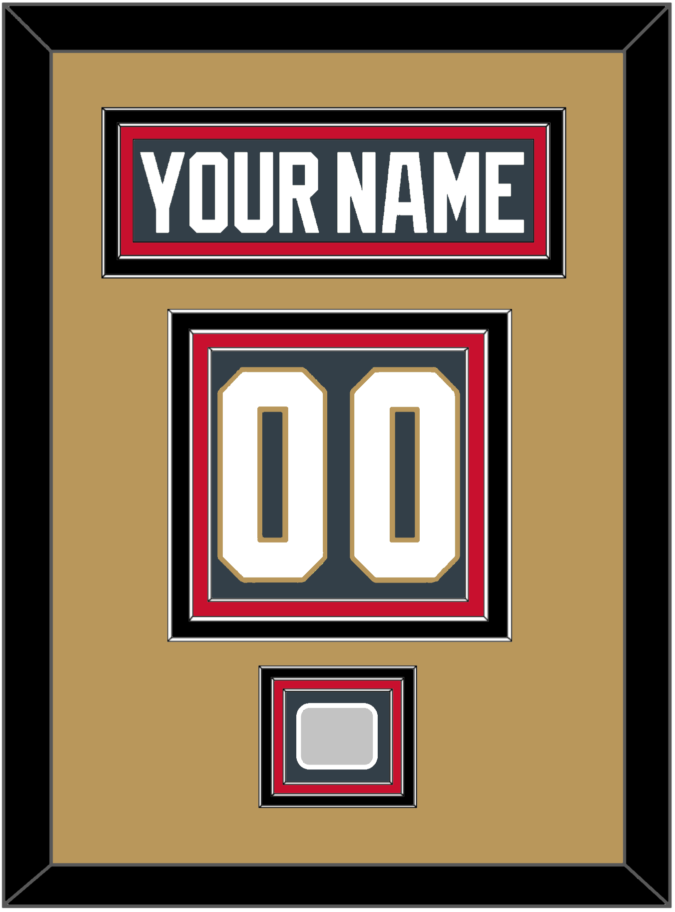 Vegas Nameplate & Number (Back) With 2023 Stanley Cup Champions Patch - Home Steel Gray - Premier Tier 5