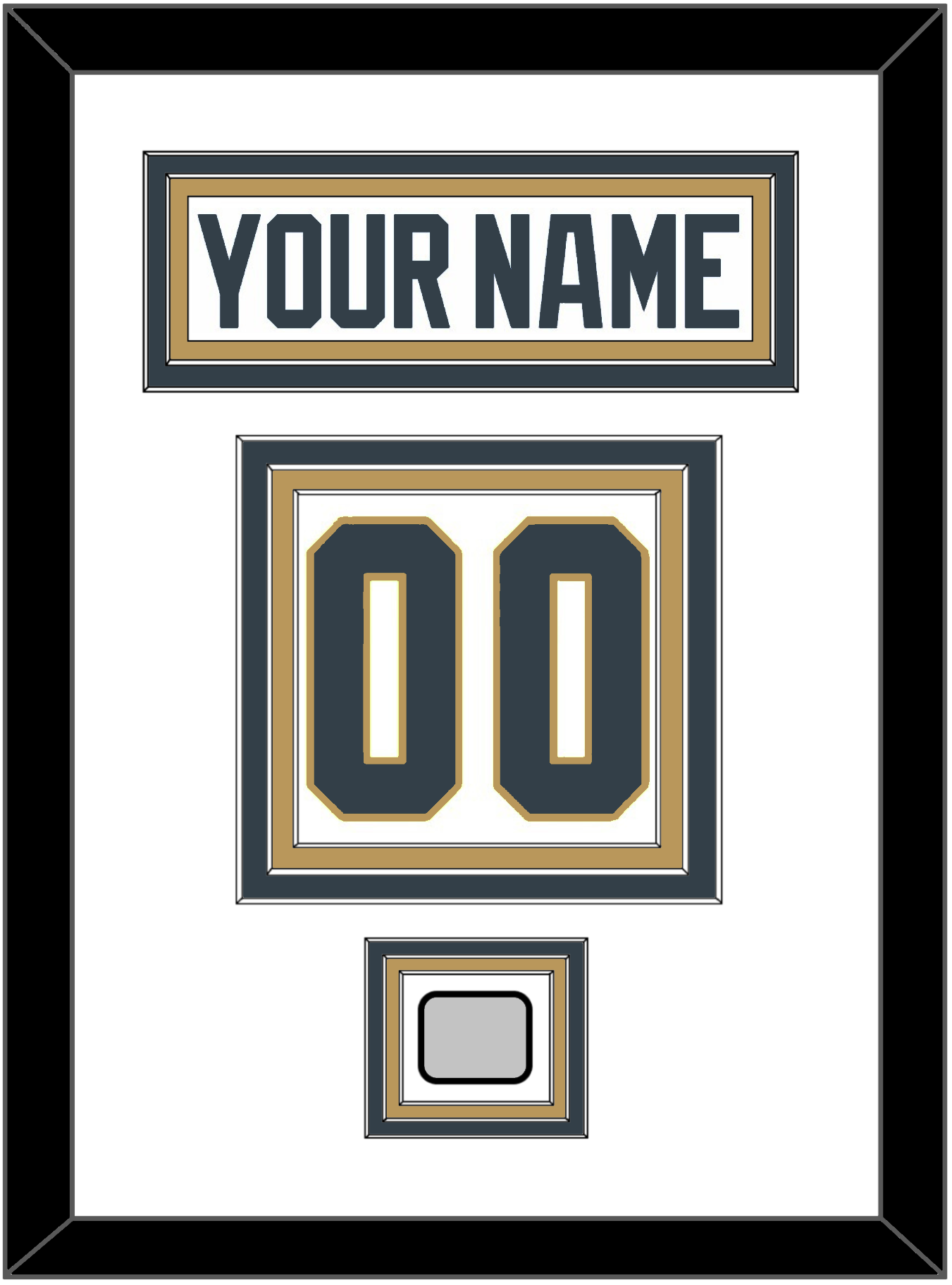 Vegas Nameplate & Number (Back) With 2023 Stanley Cup Champions Patch - Road White - Premier Tier 1