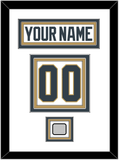 Vegas Nameplate & Number (Back) With 2023 Stanley Cup Finals Patch - Road White - Triple Mat 1