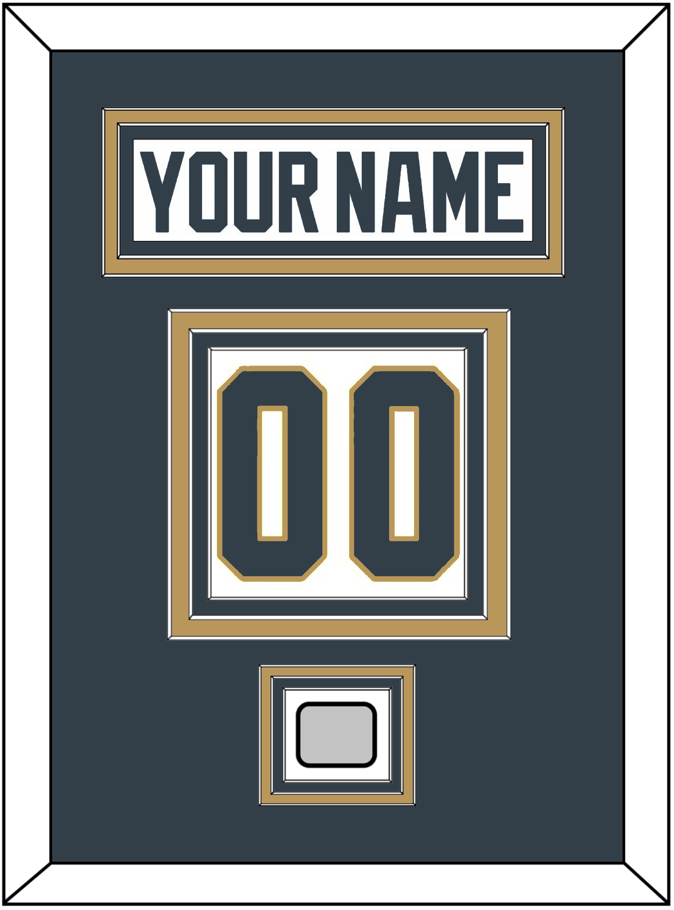 Vegas Nameplate & Number (Back) With 2023 Stanley Cup Champions Patch - Road White - Premier Tier 2