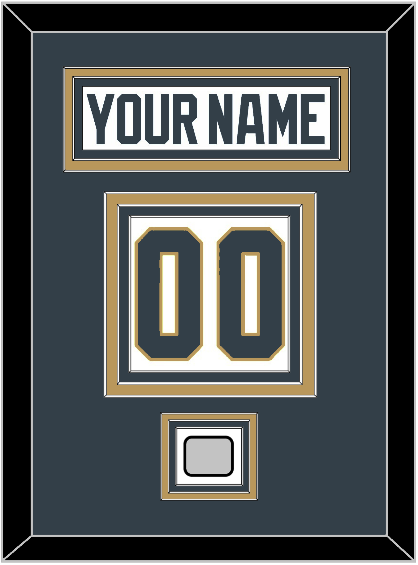 Vegas Nameplate & Number (Back) With 2023 Stanley Cup Champions Patch - Road White - Premier Tier 2
