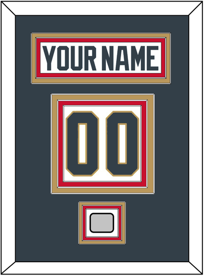 Vegas Nameplate & Number (Back) With 2023 Stanley Cup Champions Patch - Road White - Premier Tier 3