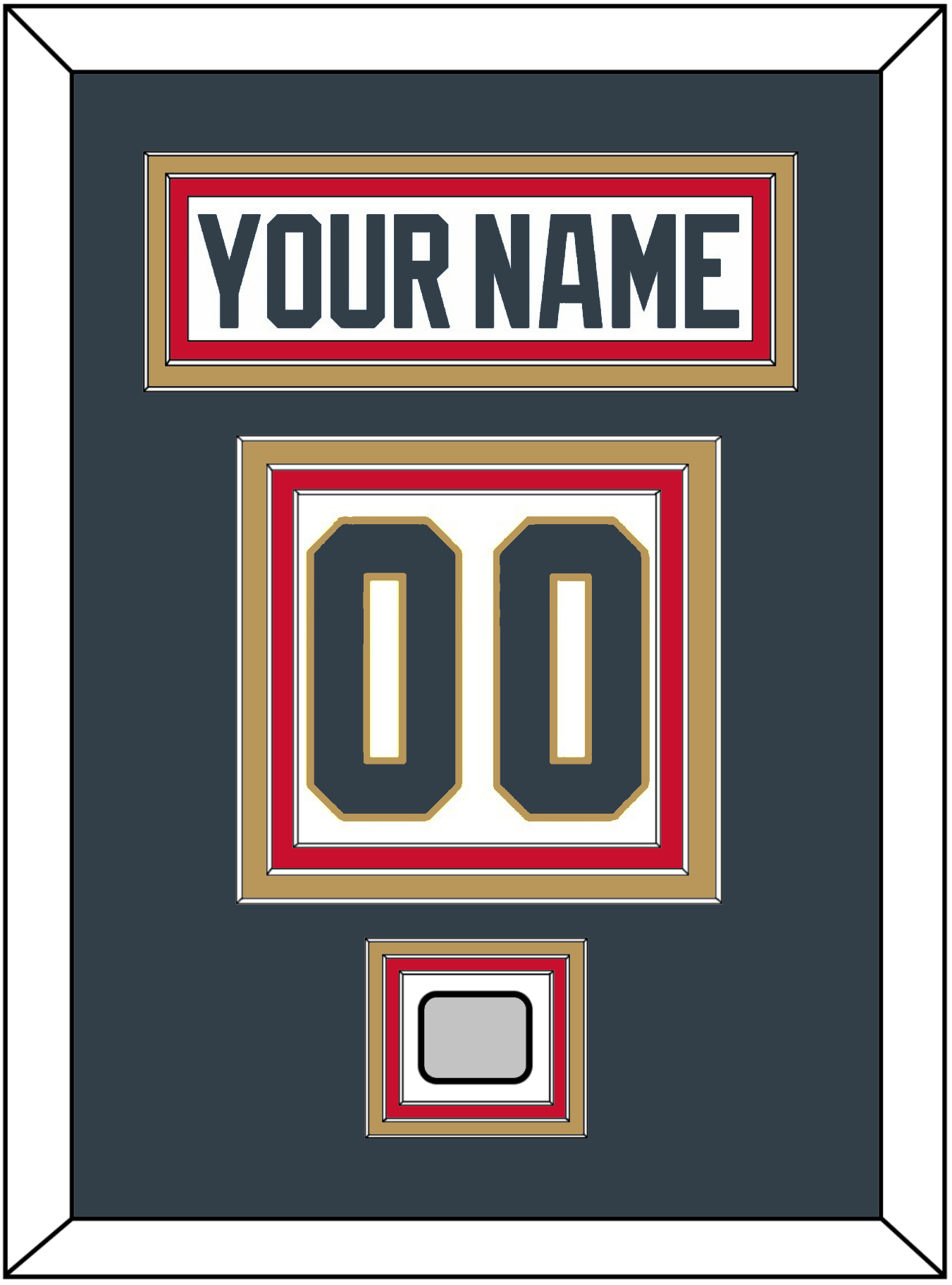 Vegas Nameplate & Number (Back) With 2023 Stanley Cup Finals Patch - Road White - Premier Tier 3